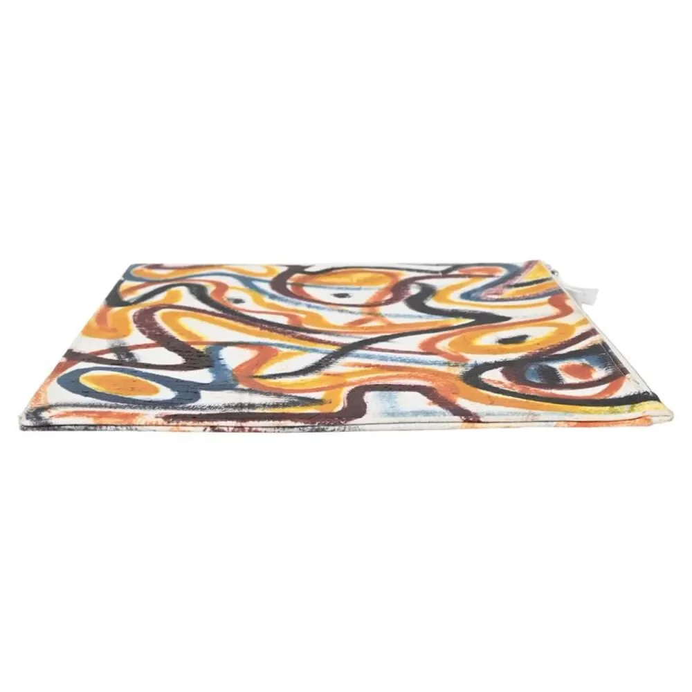 Maison Margiela Graffiti Zipped Pouch Bag in Multicolor Leather